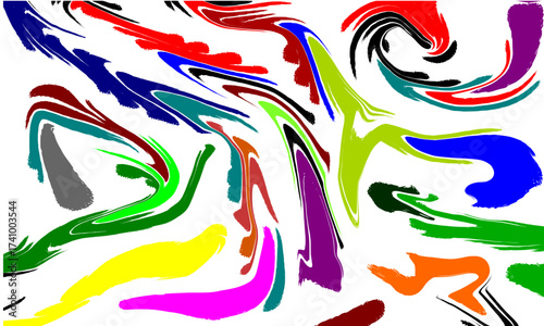 Vibrant Abstract Fluid Art Background with Swirling Paint Strokes - Dynamic Colorful Modern Design