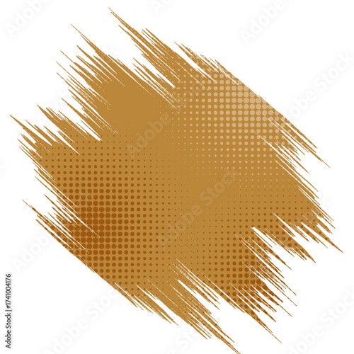 Abstract White and Gold Grunge Background with Halftone Style. Brush Stroke Illustration for Banner, Poster, or Sports. Scratch and Texture Elements For Design