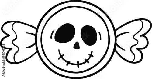 illustration halloween candy hand drawn outline concept