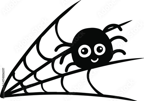 illustration Halloween spider hand drawn outline concept