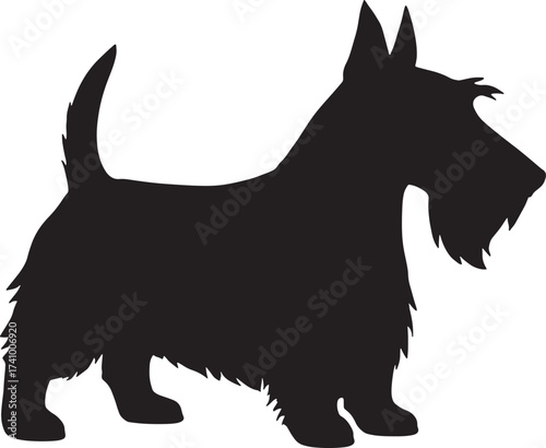 Distinctive scottish terrier dog silhouette side view iconic breed representation