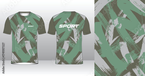 Professional running jersey template with modern geometric style for activewear