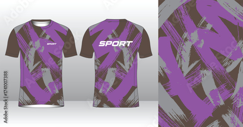 Professional running jersey template with modern geometric style for activewear