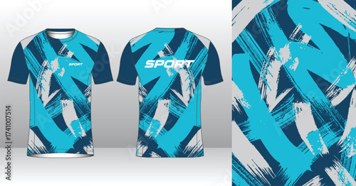 Professional running jersey template with modern geometric style for activewear