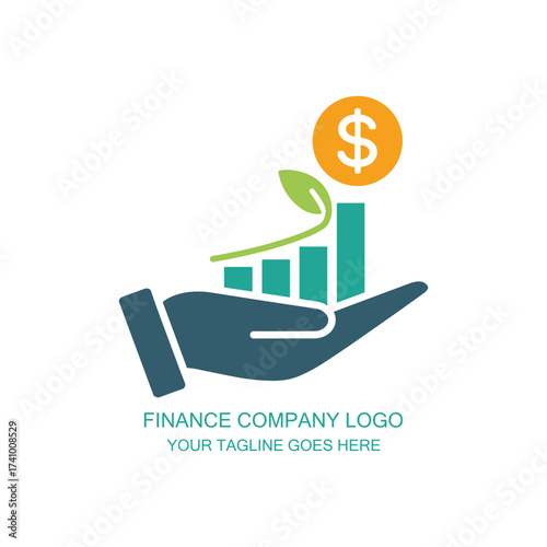 Finance Growth Bar Chart Logo – Modern Investment Company Branding