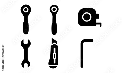 Essential tool set vector for construction and repair design projects