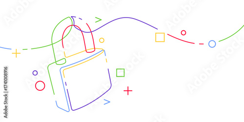 Data protection on the Internet. Security lock. Internet security. Vector illustration.