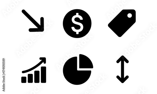 Essential economy symbols for financial analysis and market trends
