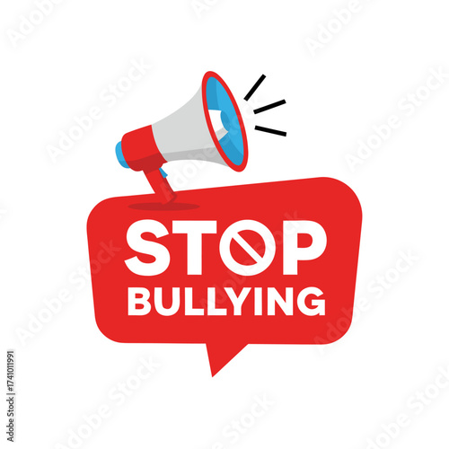Stop Bullying A Loud and Clear Message for a Kinder World, Promoting Anti-Bullying Awareness with a Megaphone Illustration