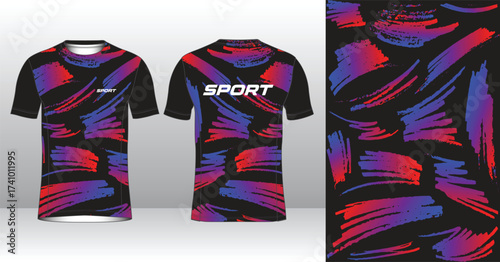 Professional running jersey template with modern geometric style for activewear