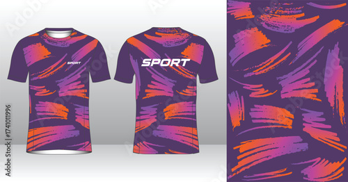 Professional running jersey template with modern geometric style for activewear
