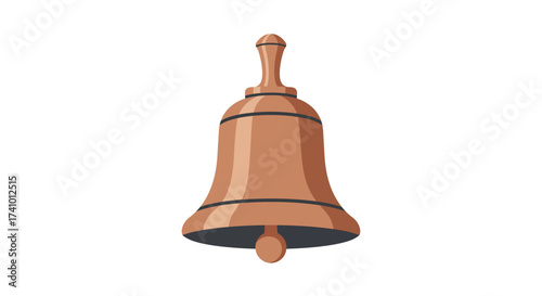 Illustration of a Brown Handbell with Black Accents.