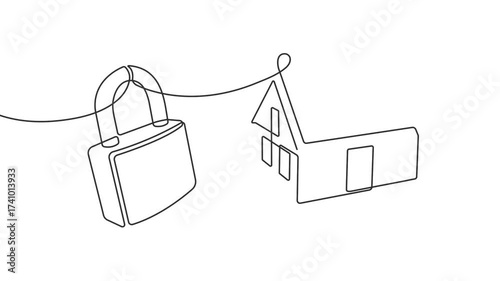 Home safety . Security lock. Home protection.