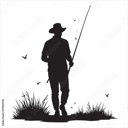 silhouette of a fisherman, fishing, fisherman, water, fish, sea, silhouette, rod, beach, sunset, lake, sport, ocean, leisure, angler, fisher, hobby, river, boy, sky, nature, summer, pole, shore, vacat