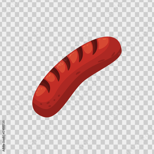 Grilled sausage on a plate with no identifiable background, perfect for restaurant menus, food blogs, and social media posts.