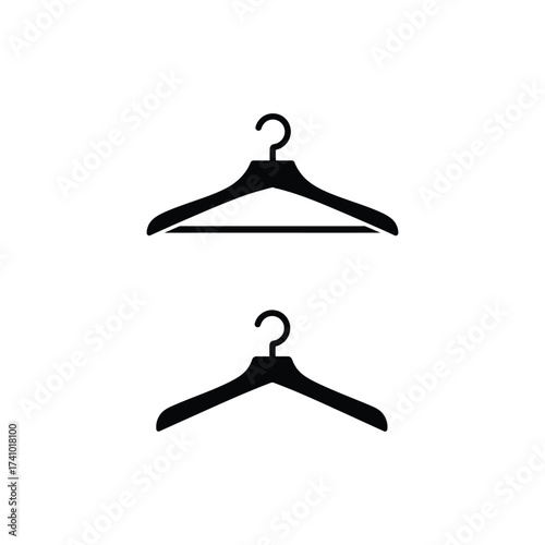Simple black hanger icons shown in two different orientations