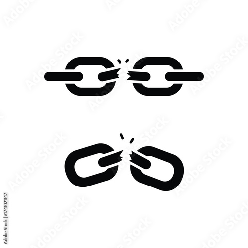 A broken chain link icon visually representing disruption and separation