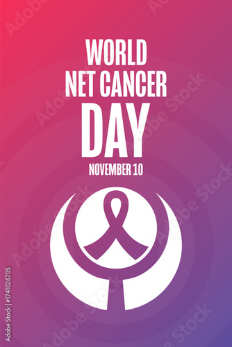 World NET Cancer Day. November 10. Template for background, banner, card, poster with text. Vector EPS10 illustration.