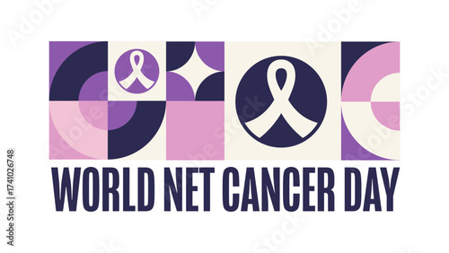 World NET Cancer Day. November 10. Template for background, banner, card, poster with text. Vector EPS10 illustration.