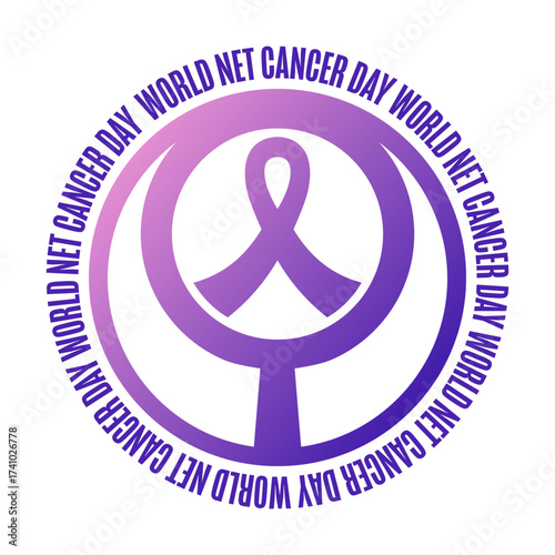 World NET Cancer Day. November 10. Template for background, banner, card, poster with text. Vector EPS10 illustration.
