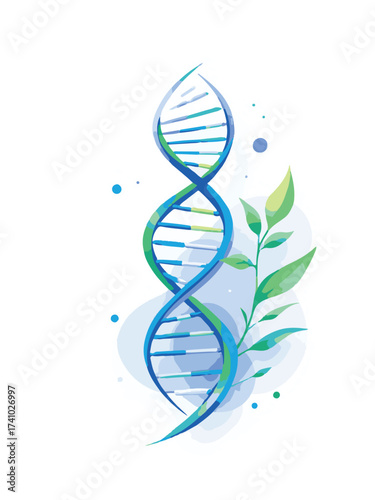 dna strand on white background