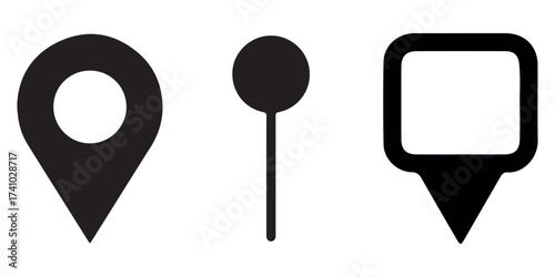 location pin icon in editable stroke, outline, and filled styles. for navigation, maps and geolocation designs in apps, websites and user interfaces