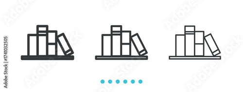 Books Cart Icon. Thin line icon vector