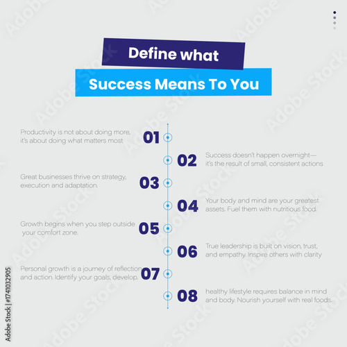 8 Option infographic Design - Bullet Points Style Post Desing