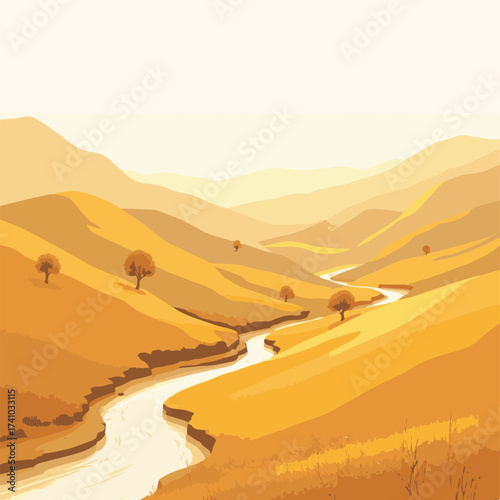 desert landscape with trees