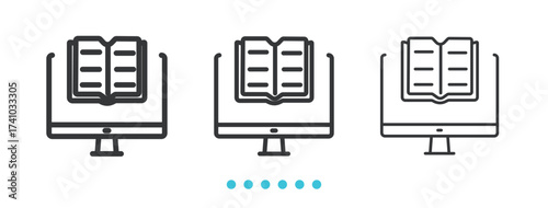 Books Cart Icon. Thin line icon vector