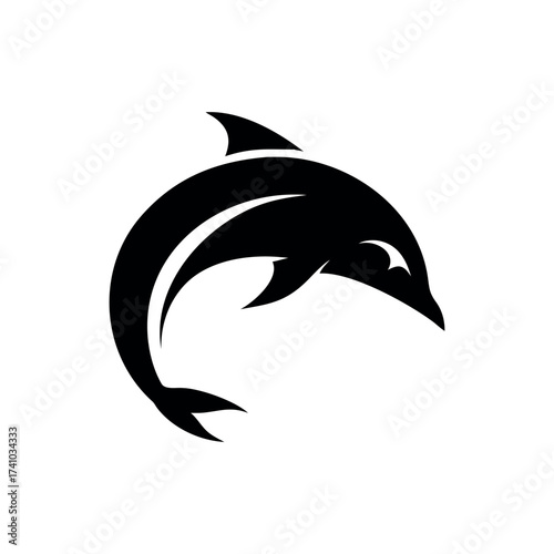 Abstract dolphin logo modern ocean inspired brand style Vector illustration