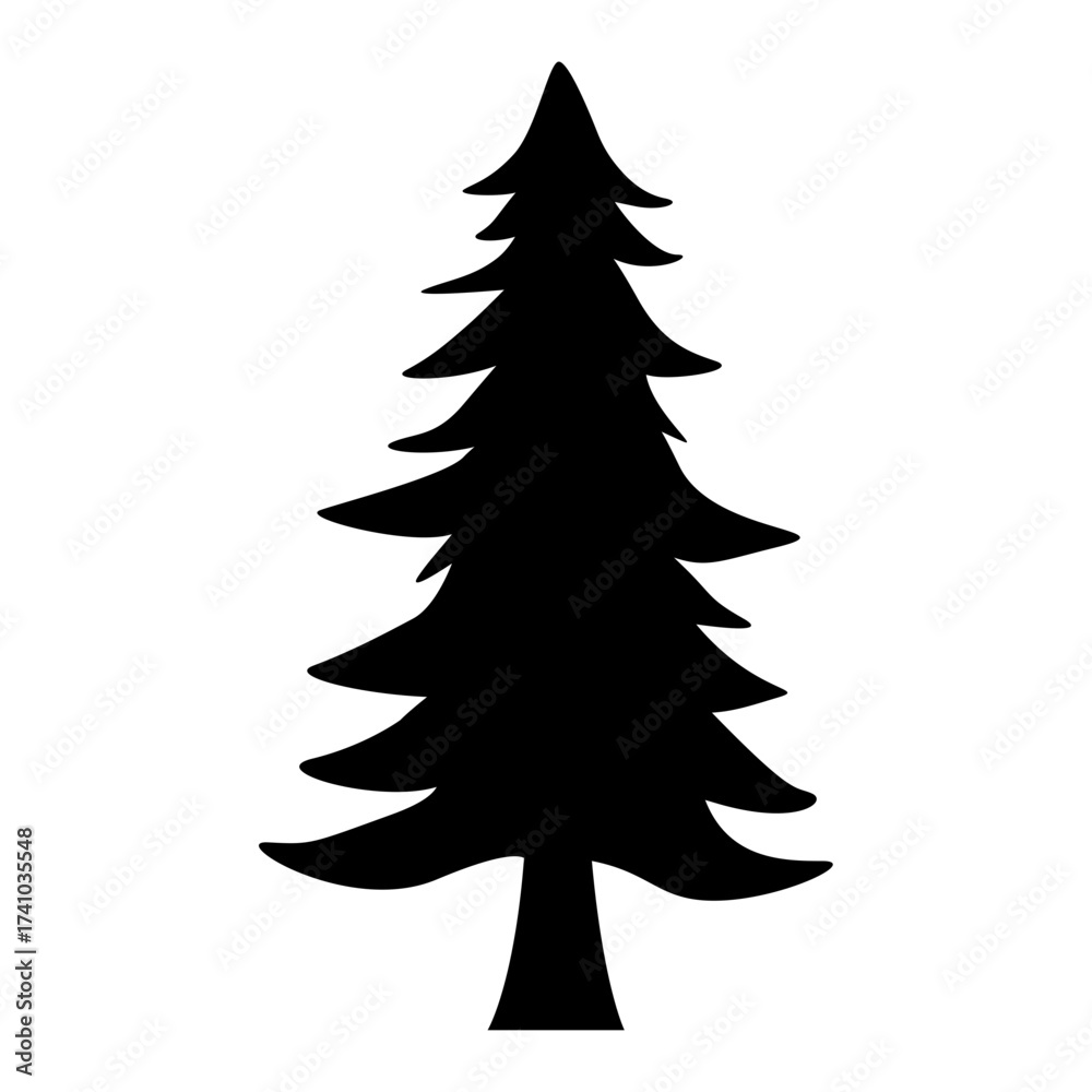 Obraz premium Pine Tree Halloween Vector Illustration