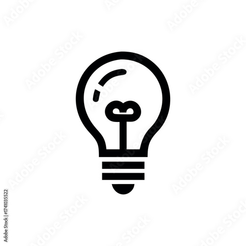Abstract light bulb logo minimal innovation creative idea Vector illustration