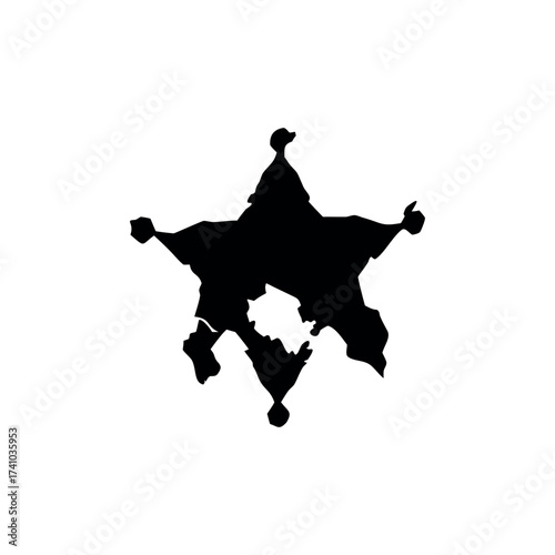 Abstract sheriff badge logo wild west authority symbol Vector illustration