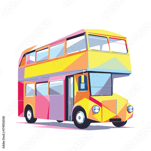 double decker bus isolated on white background