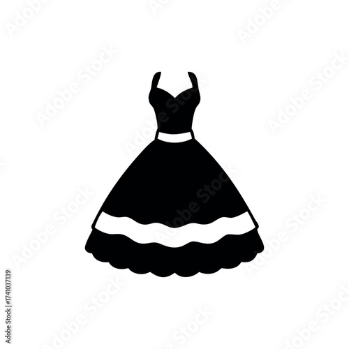 Charming vintage frock with ornate lace elegant design Vector illustration