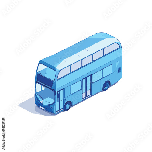 blue double decker bus