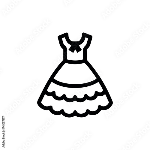 Charming vintage frock with elegant lace embroidery Vector illustration
