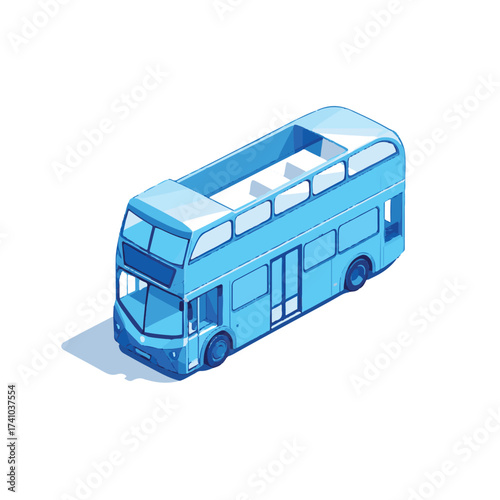blue double decker bus