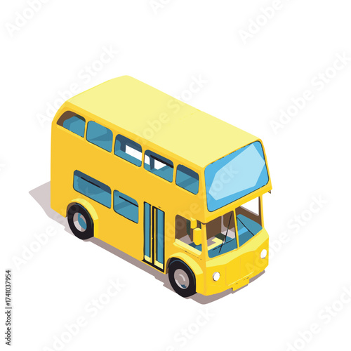 yellow double decker bus