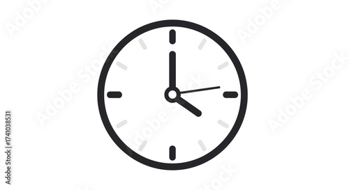 Clock icon showing the time at four oclock isolated on white background symbol of time, watch, hour, minute, and second vector illustration of a clock face