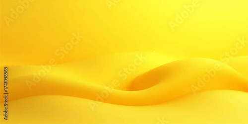 A soft yellow and golden silk abstract background with waving lines offers a shiny, smooth texture for a modern design or wallpaper