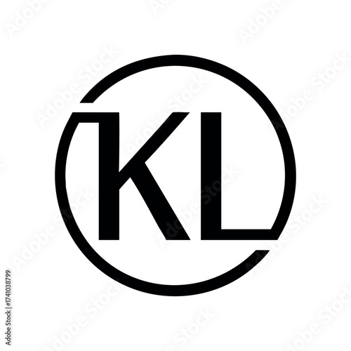 Minimalist classic style KL monogram elegant luxury branding Vector illustration