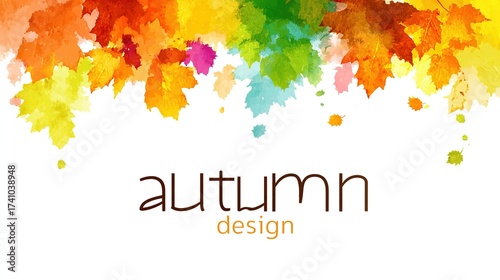 Colorful Watercolor Autumn Maple Leaves Art Background - Fall Festival Design Material