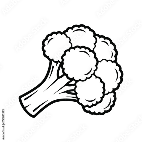 Animated illustration of a broccoli floret, perfect for healthy eating, vegan recipes, or educational materials on vegetables