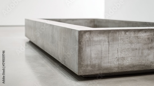 Modern Rectangular Grey Concrete Basin