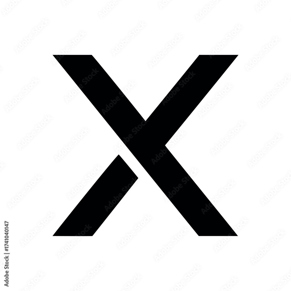 Obraz premium Minimalist letter X monogram logo futuristic tech style Vector illustration