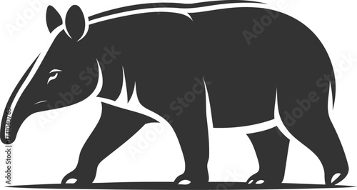 Tapir animal vector black silhouette illustration