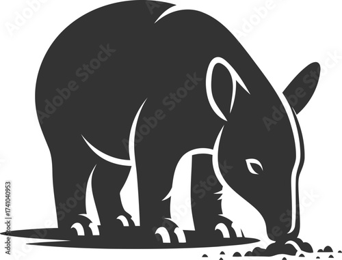 Tapir animal vector black silhouette illustration