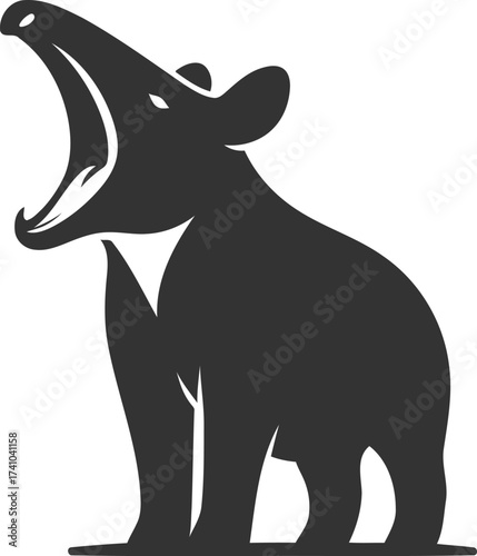 Tapir animal vector black silhouette illustration